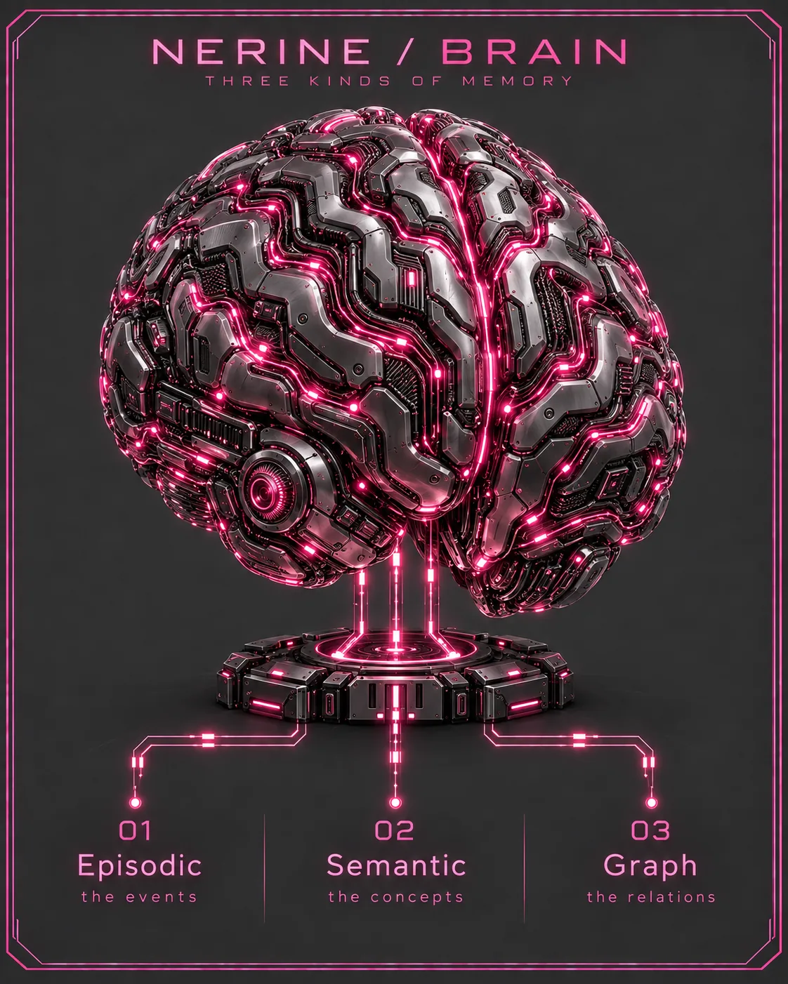 Il Brain di Nerine con memoria degli eventi, dei concetti e delle relazioni